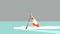 Athlete in a canoe vector illustration flat style profile