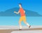 Athlete Character Running Outdoor, Sport Vector