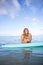 Athlete chilling on her paddle board in Hawaii