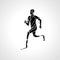 Athlete disabled amputee runner silhouette vector eps10