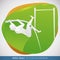 Athlete Doing a Long Jump in Pole Vault Event, Vector Illustration