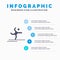 Athlete, Gymnastics, Performing, Stretching Solid Icon Infographics 5 Steps Presentation Background