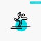 Athlete, Gymnastics, Performing, Stretching turquoise highlight circle point Vector icon