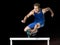 Athlete in hurdling