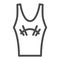 Athlete jersey line icon, Gym concept, sportswear for gym sign on white background, tank top with barbell icon in