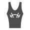 Athlete jersey solid icon, Gym concept, sportswear for gym sign on white background, tank top with barbell icon in glyph