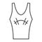 Athlete jersey thin line icon, Gym concept, sportswear for gym sign on white background, tank top with barbell icon in