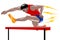 Athlete jumping the hurdle