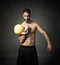 Athlete with kettleball