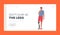 Athlete with Leg Prosthesis Landing Page Template. Amputee Man Show Thumb Up Gesture. Disabled Paralympic Sportsman