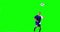 Athlete practicing soccer against green screen