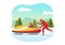 Athlete Riding Sled Bobsleigh Illustration with Snow, Ice and Bobsled Track for Competition in Winter Sport Activity Flat Cartoon