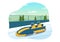 Athlete Riding Sled Bobsleigh Illustration with Snow, Ice and Bobsled Track for Competition in Winter Sport Activity Flat Cartoon