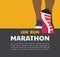 Athlete runner feet running or walking on road . running poster template. closeup illustration vector