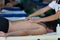 Athlete`s Back Massage after Fitness Activity; Wellness and Sport