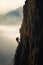 Athlete\\\'s Dreamy Sequence on a Vertical Cliff