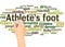 Athlete`s foot word cloud hand writing concept