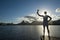 Athlete Silhouette Holding Sport Torch Rio de Janeiro