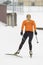 Athlete skier on cross-country skiing