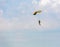Athlete skydiver flying