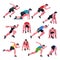 Athlete vector athletic people running and sprinter man character illustration sport training fitness set of jogger