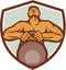 Athlete Weightlifter Lifting Kettlebell Crest Retro