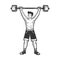 Athlete weightlifting barbell sketch vector