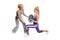 Athlete woman exercise with personal trainer