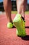 Athletes feet running on the racing track