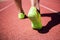 Athletes feet running on the racing track