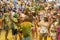 Athletes have fun during the color run at Dique do Tororo in the city of Salvador, Bahia