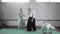 Athletes in a kimono demonstrating martial arts techniques. martial arts