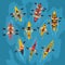 Athletes Paddling Kayaks Set, Kayaking Water Sport, Outdoor Activities in Summertime, Top View Vector Illustration