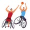 Athletes with physical disabilities. Woman Wheelchair Basketball.