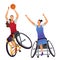 Athletes with physical disabilities. Woman Wheelchair Basketball.