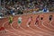 Athletes run race in Mens 220m sprint