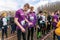 Athletes are waiting for the signal to start the relay at competitions in outdoor orienteering Grodno Forest Day