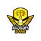 Athletic Christian logo. Gold shield and goblet, wings and baseball. Emblem for competition, ministry, conference, camp, seminar