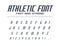 Athletic fast and strong universal font. Sport run, futuristic, technology alphabet. Letters, numbers for logo design