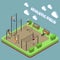 Athletic Field Isometric Composition
