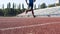 Athletic guy running at stadium, preparing for competition, daily workouts