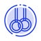 Athletic, Gymnastics, Rings Blue Dotted Line Line Icon