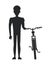 Athletic Human Person Black Silhouette Stand Bike