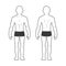 Athletic male body chart