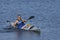 Athletic man in kayak