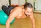 Athletic man making push ups