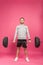 athletic man in sportswear training with barbell, isolated