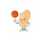 An athletic sarcina cartoon design style playing basketball