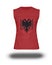 Athletic sleeveless shirt with Albania flag on white background and shadow