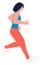 Athletic woman jogging. Person training for marathon race